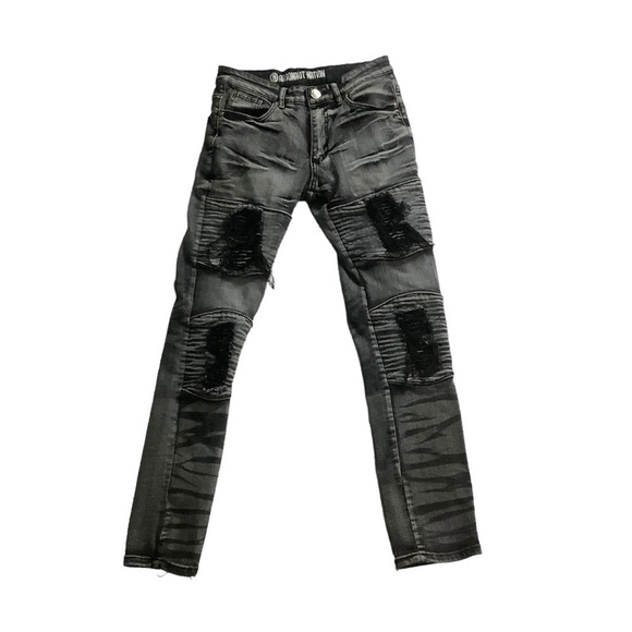 Argonaut Nation Sz 30W 30L Slim Black Distressed - Picture 1 of 7